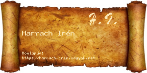 Harrach Irén névjegykártya